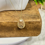 Collar Marina con Perlas en Forma de Lágrima