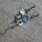 Pendientes 'Antiguos' con Piedras Azules y Cruz