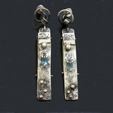 Pendientes artesanales de piedra azul