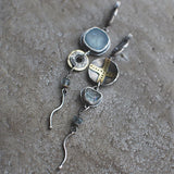 Pendientes 'Antiguos' con Piedras Azules y Cruz