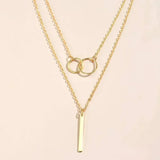 Colgante con Doble Pendiente Círculo en Oro Vintage