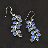 Pendientes Hoja de Piedra de Luna Brillante