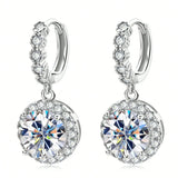 Pendientes Colgantes Redondos en Moissanite