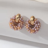 Par de Aretes Artesanales Bohemios con Cuentas