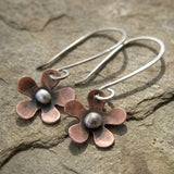 Pendientes de flor vintage en plata
