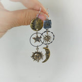Pendientes con Colgantes de Sol y Luna