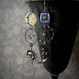 Pendientes con Colgantes de Sol y Luna