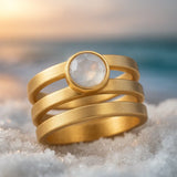 Anillo Asiático de Oro con Varias Capas para el Dedo Índice