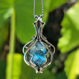 Colar Vintage Azul en Plateado