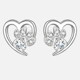 Pendientes con Patita y Corazón con Circonita
