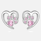 Pendientes con Patita y Corazón con Circonita