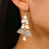 Pendientes colgantes en forma de árbol de Navidad de metal mixto
