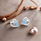 Pendientes con Patita y Corazón con Circonita