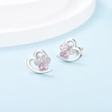 Pendientes con Patita y Corazón con Circonita
