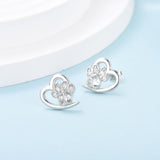 Pendientes con Patita y Corazón con Circonita
