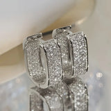 Pendientes de Aro de Cristal de Lujo