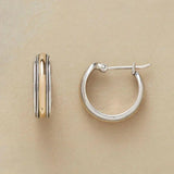 Aros vintage Golden Line en plata