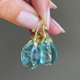 Pendientes Vintage con Colgante de Cristal Azul