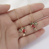 Collar y Aretes Colibrí