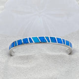Pulsera de ópalo azul y plata