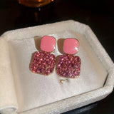 Pendientes colgantes en forma cuadrada