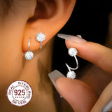 Pendientes Espiral Doble con Zirconia Brillante