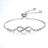Pulsera Infinity ajustable en plata