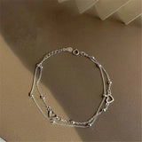Pulsera Ajustable de Plata con Corazón