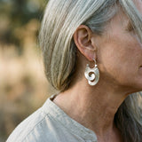 Pendientes Plateados Vintage con Espiral