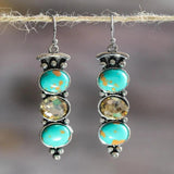 Pendientes Colgantes Vintage en Turquesa Natural