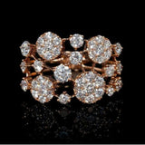 Anillo Rosa Dorado Vintage con Piedras Incrustadas Brillantes