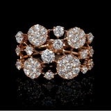 Anillo Rosa Dorado Vintage con Piedras Incrustadas Brillantes