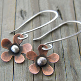 Pendientes Vintage Flor en Plata