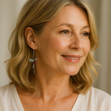 Pendientes con Colibrí en Esmalte y Zircónias