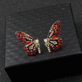 Pendientes de Pino de Mariposa con Zircónias Coloridas