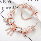 Pulsera Atrapa Sueños Rosa con Pendientes en Plata