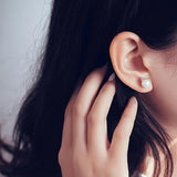 Pendientes de Plata Esterlina con Perlas en Forma de Gato