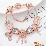 Pulsera Atrapa Sueños Rosa con Pendientes en Plata