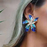 Pendientes ‘Flor Feliz’ con Cristales Azules