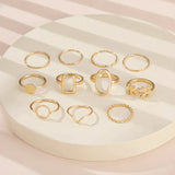 Conjunto de 11 anillos vintage en plata