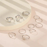 Conjunto de 11 anillos vintage en plata