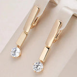 Pendientes con Zircón en Dorado Elegante