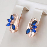 Pendientes Elegantes de Cristal Azul