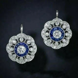 Pendientes Mandala con Zircónia Azul