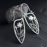 Pendientes de plata esterlina con flor de loto