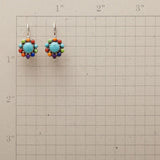 Pendientes redondos turquesa multicoloridos