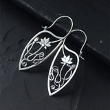 Pendientes de plata esterlina con flor de loto