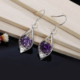 Pendientes de Plata con Cristal Violeta