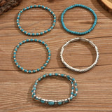 Conjunto de Pulseras Boho con Cuentas Turquesa