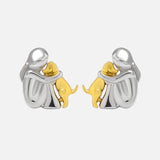 Pendientes Abrazo en Dos Tonos, Plata y Oro